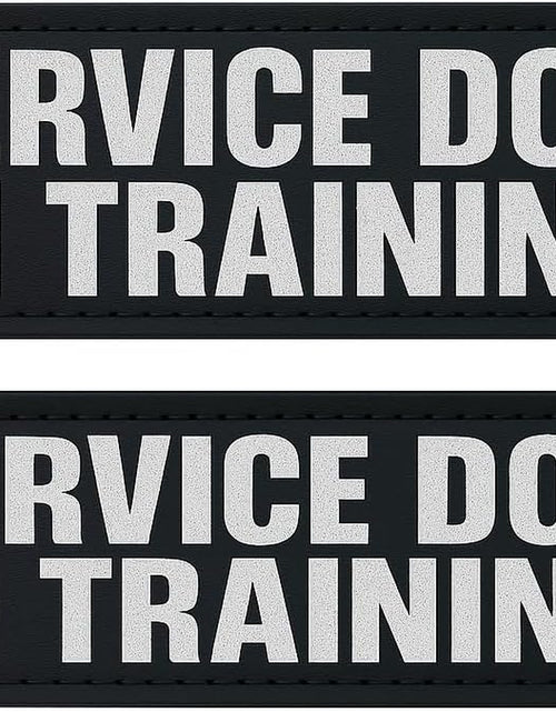 Load image into Gallery viewer, Reflective Service Dog in Training Patches with Hook Backing for Service Animal Vests /Harnesses Large (6 X 2) Inch

