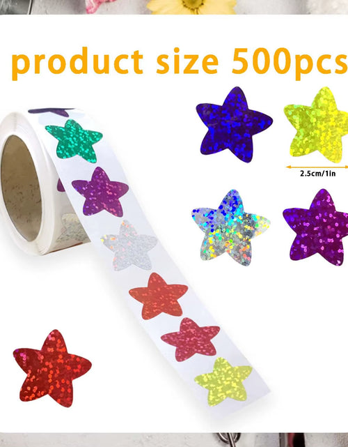Load image into Gallery viewer, 50-500Pcs Colorful Star Stickers for Kids Reward School Classroom Adhesive Holographic Star Stickers for Teachers DIY Craft
