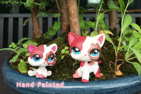 Custom-Made Baby for Short Hair Cat #2291 Pink White Kitten Sparkle Glitter Eyes 1 Inch Kitty Mini Pet Toys