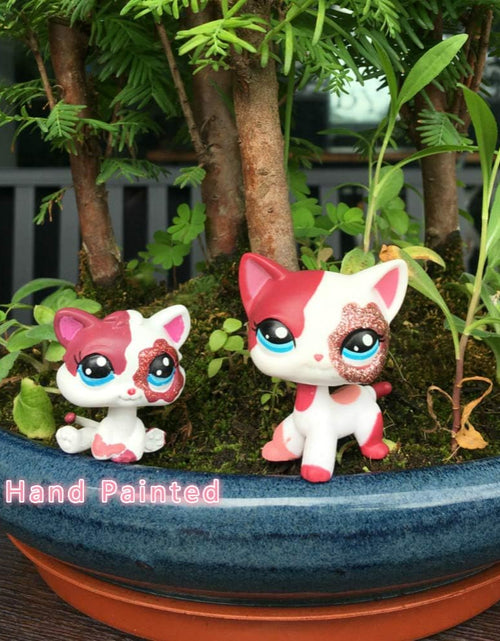 Load image into Gallery viewer, Custom-Made Baby for Short Hair Cat #2291 Pink White Kitten Sparkle Glitter Eyes 1 Inch Kitty Mini Pet Toys
