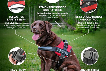 Service Dog Vest with Hook and Loop Straps & Matching Service Dog Leash Set - Harnesses from XXS to XXL - Service Dog Harness Features Reflective Patch and Comfortable Mesh Design (Pink, XL)