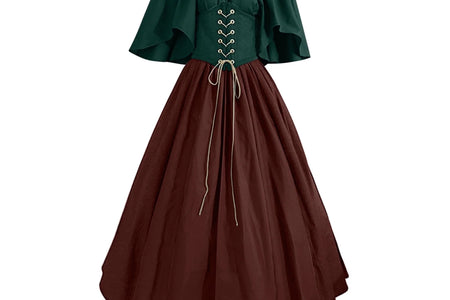 UPPADA Vestidos De Feria Renacentista Para Mujeres Medievales Irlandeses Tradicionales Talla Grande Vestidos Con Volantes Sobre Vestido Corsé Retro Vestido De Cosplay