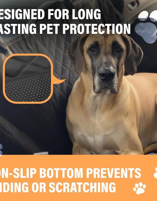 Load image into Gallery viewer, Dog Car Seat Cover for Back Seat, Waterproof Pet Protection Hammock, SUV Truck Car Backseat Protector with Safety Features, Black

