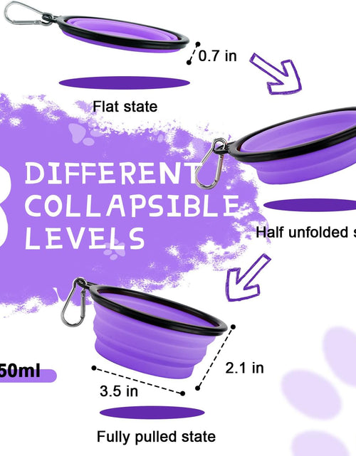 Load image into Gallery viewer, Collapsible Dog Bowls for Travel, 2-Pack Dog Portable Water Bowl for Dogs Cats Pet Foldable Feeding Watering Dish for Traveling Camping Walking with 2 Carabiners, BPA Free
