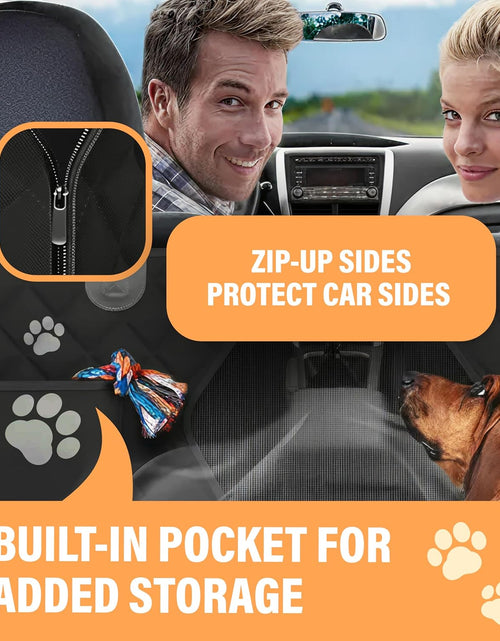 Load image into Gallery viewer, Dog Car Seat Cover for Back Seat, Waterproof Pet Protection Hammock, SUV Truck Car Backseat Protector with Safety Features, Black
