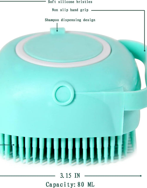 Load image into Gallery viewer, Pet Bath Brush Dog Baths Brush Shampoo Dispenser Soft Silicone Dog Bathing Brushes Dogs Shampoo Brushes Scrubbers for Cats and Dogs Shower Brush Grooming (Blue)
