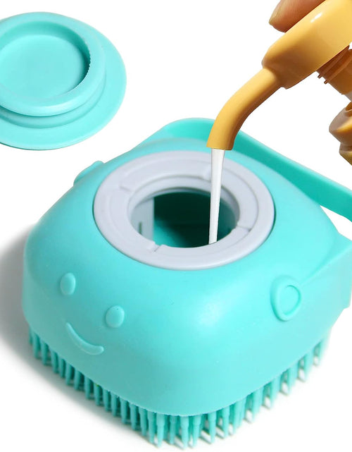 Load image into Gallery viewer, Pet Bath Brush Dog Baths Brush Shampoo Dispenser Soft Silicone Dog Bathing Brushes Dogs Shampoo Brushes Scrubbers for Cats and Dogs Shower Brush Grooming (Blue)
