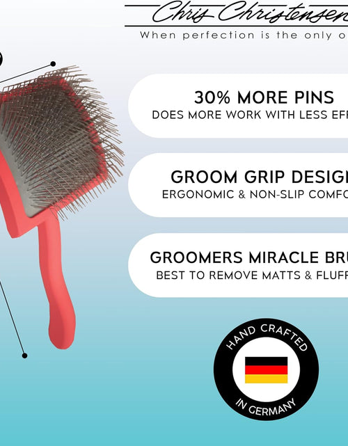 Load image into Gallery viewer, Big G Dog Slicker Brush for Dogs (Goldendoodles, Labradoodles, Poodles), Groom like a Professional, Fluff Detangle Style, Saves Time Energy, Coral, Large
