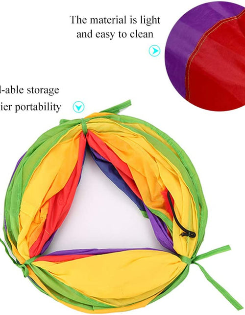 Load image into Gallery viewer, Cat Tunnel for Indoor Cats, 45" Long Rainbow Collapsible Kitten Tube with a Fun Ball and 2 Holes Cat Play Tunnel, Rabbit Tunnel for Kittens Exercising Hiding Training and Running(Colorful)
