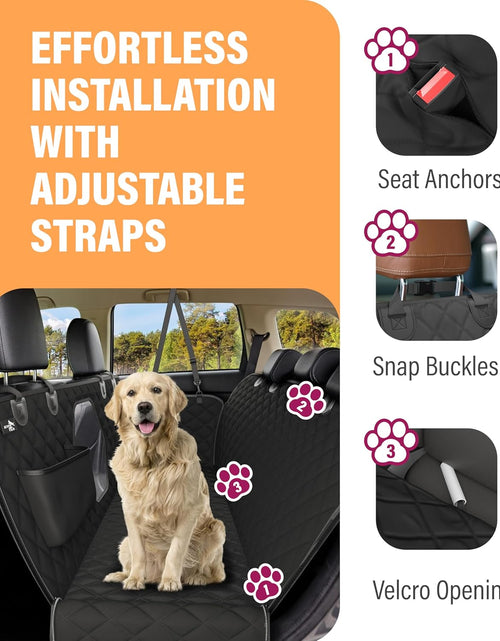 Load image into Gallery viewer, Dog Car Seat Cover for Back Seat, Waterproof Pet Protection Hammock, SUV Truck Car Backseat Protector with Safety Features, Black
