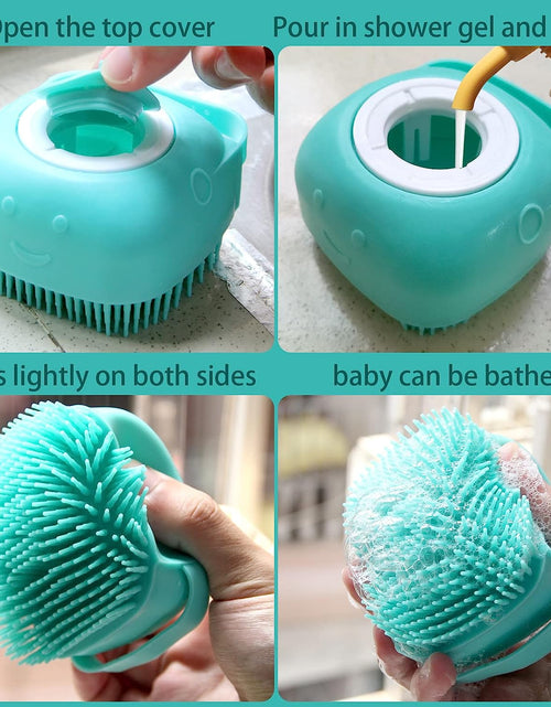 Load image into Gallery viewer, Pet Bath Brush Dog Baths Brush Shampoo Dispenser Soft Silicone Dog Bathing Brushes Dogs Shampoo Brushes Scrubbers for Cats and Dogs Shower Brush Grooming (Blue)
