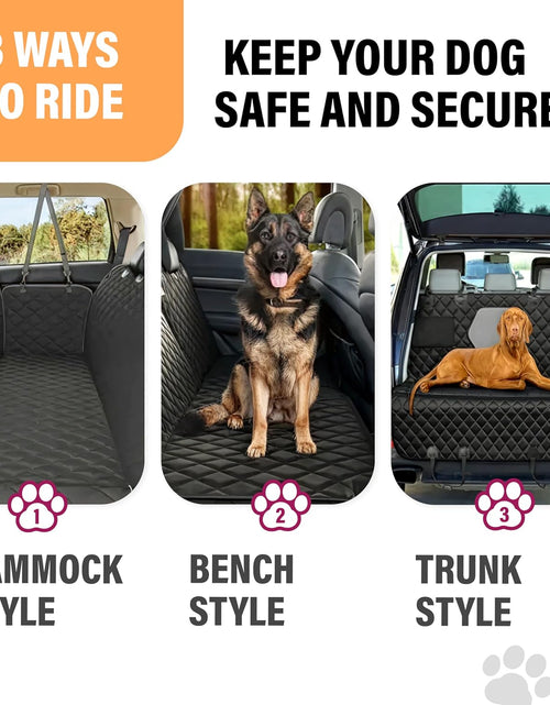 Load image into Gallery viewer, Dog Car Seat Cover for Back Seat, Waterproof Pet Protection Hammock, SUV Truck Car Backseat Protector with Safety Features, Black
