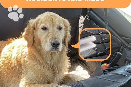 Dog Car Seat Cover for Back Seat, Waterproof Pet Protection Hammock, SUV Truck Car Backseat Protector with Safety Features, Black