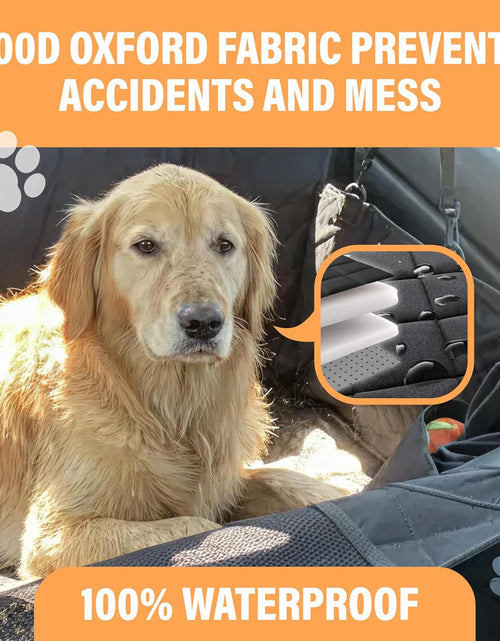 Load image into Gallery viewer, Dog Car Seat Cover for Back Seat, Waterproof Pet Protection Hammock, SUV Truck Car Backseat Protector with Safety Features, Black
