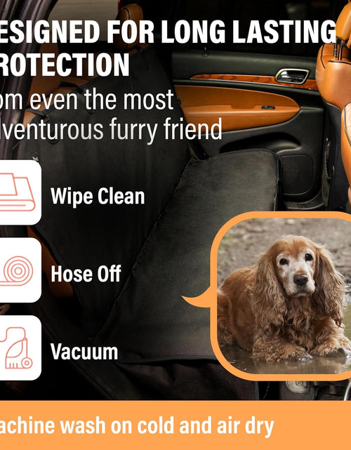 Load image into Gallery viewer, Dog Car Seat Cover for Back Seat, Waterproof Pet Protection Hammock, SUV Truck Car Backseat Protector with Safety Features, Black
