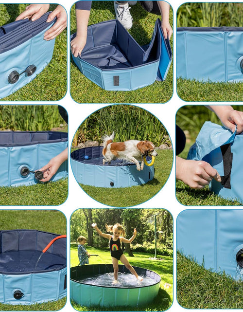 Load image into Gallery viewer, Dog Pool Foldable Pet Outdoor Swimming Pool Collapsible Anti-Slip Hard PVC Pet Paddling Bathtub for Large and Xtra Large Dogs, Kids, Pets((63'' * 12'')/(160Cm X 30Cm))
