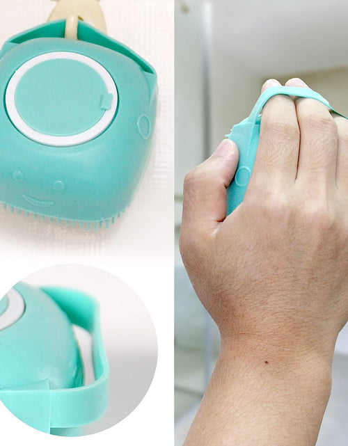 Load image into Gallery viewer, Pet Bath Brush Dog Baths Brush Shampoo Dispenser Soft Silicone Dog Bathing Brushes Dogs Shampoo Brushes Scrubbers for Cats and Dogs Shower Brush Grooming (Blue)
