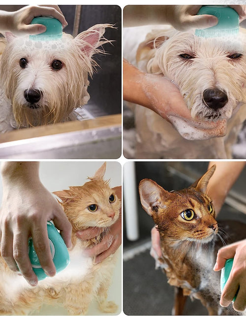 Load image into Gallery viewer, Pet Bath Brush Dog Baths Brush Shampoo Dispenser Soft Silicone Dog Bathing Brushes Dogs Shampoo Brushes Scrubbers for Cats and Dogs Shower Brush Grooming (Blue)
