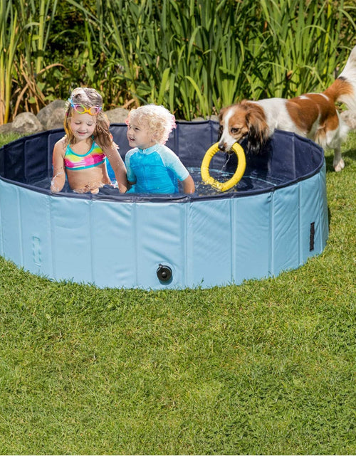 Load image into Gallery viewer, Dog Pool Foldable Pet Outdoor Swimming Pool Collapsible Anti-Slip Hard PVC Pet Paddling Bathtub for Large and Xtra Large Dogs, Kids, Pets((63'' * 12'')/(160Cm X 30Cm))
